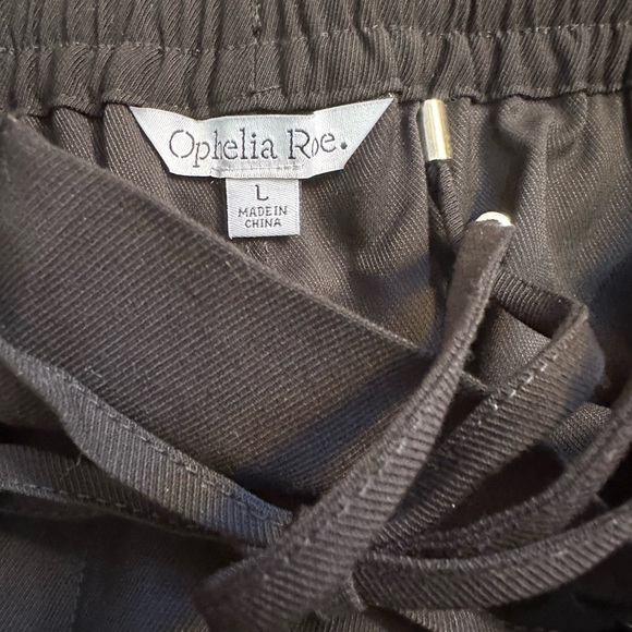NWT Ophelia Roe Soft Drape Black Ankle Pants Elastic Waist With and Pockets L - Picture 6 of 11